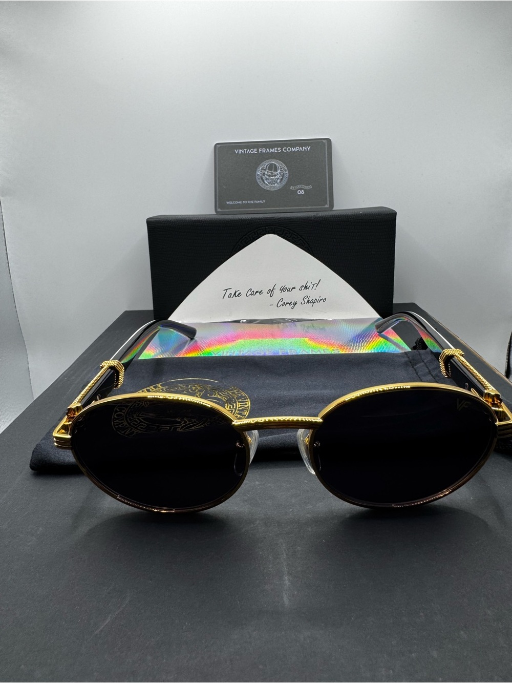1 of 1 Vintage Frames Co Buffalo Horn Sunglasses | Black & White Split Buffs 24K